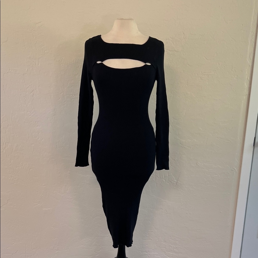 JustFab long sleeve ribbed dress